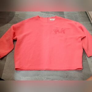 Maison Kitsuné Paris Coral Polyester Sweatshirt. Neon Pink. Embroidered. M.